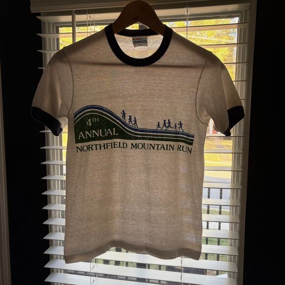 Vintage 1980s Paper Thin Burnout Hanes Ringer T-Shirt Size XS Running - Picture 1 of 5